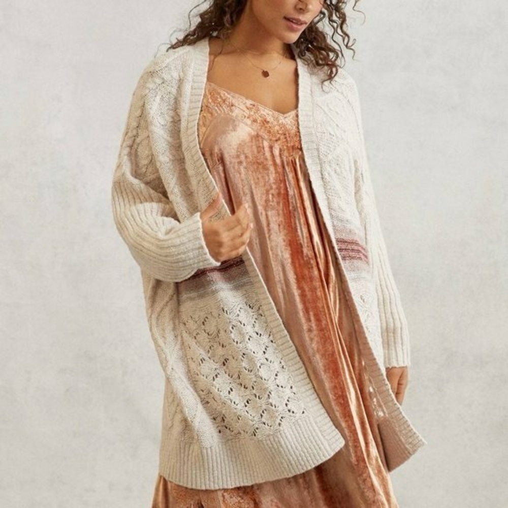 Anthropologie Pilcro Jemma Cable Knit Open Cardigan Sweater, Size Xs S Small